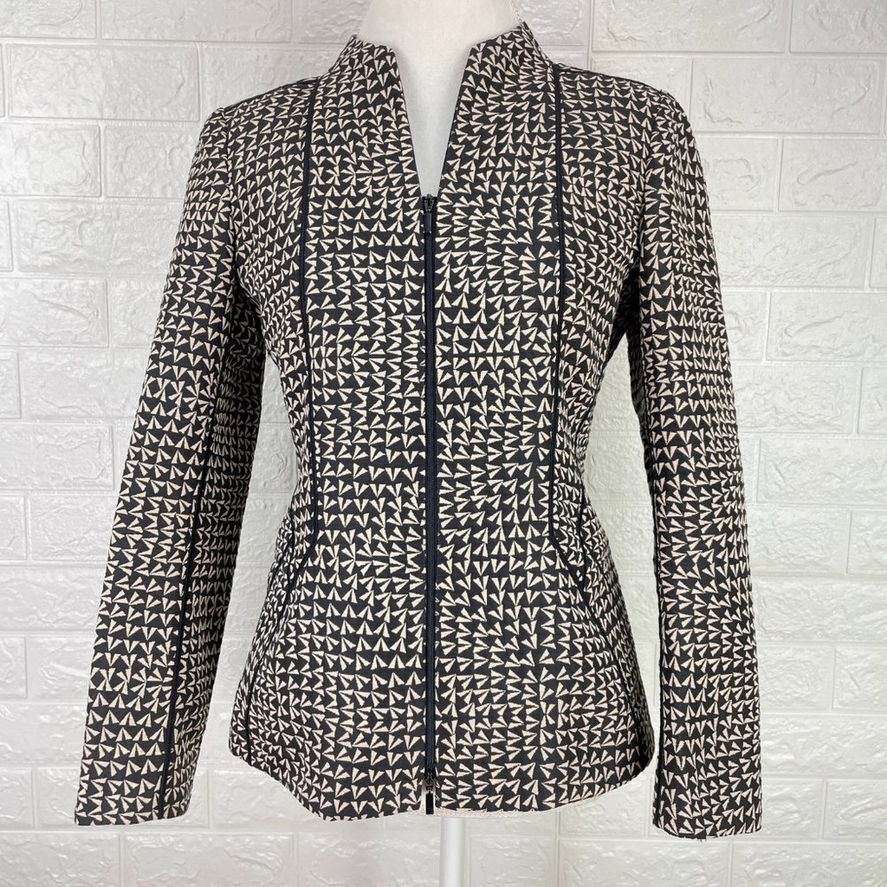 LAFAYETTE 148 shapely lightweight dual zip long sleeve jacket - SZ 8